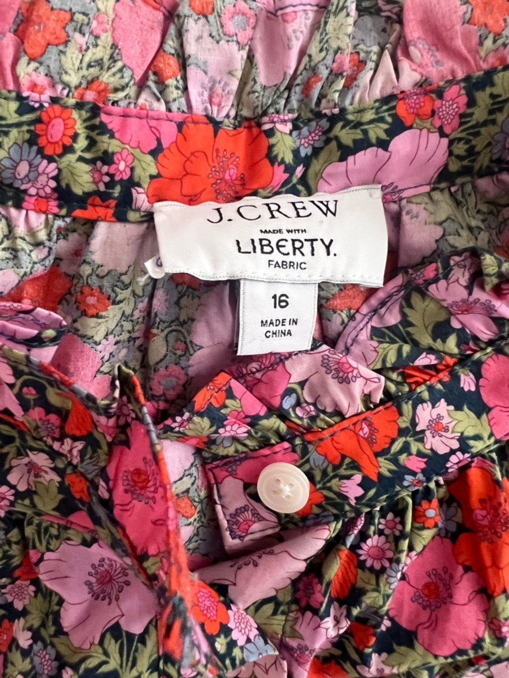 J. Crew Liberty London Pink and Orange Floral Button-Down Shirt - Picture 3 of 11